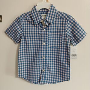 Carter's Kids Blue and Pink Plaid Button-Down Shirt